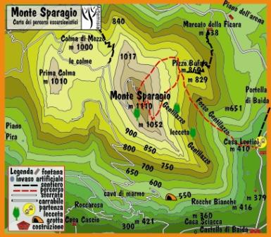 mappa del Monte Sparagio